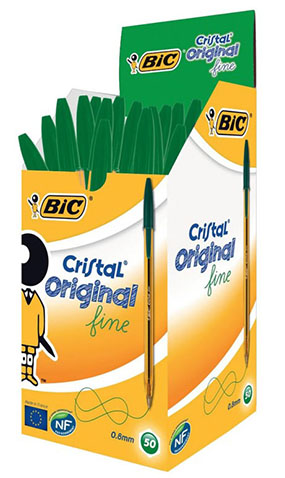 bolígrafo bic cristal verde