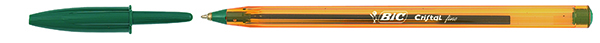bolígrafo bic cristal punta fina verde
