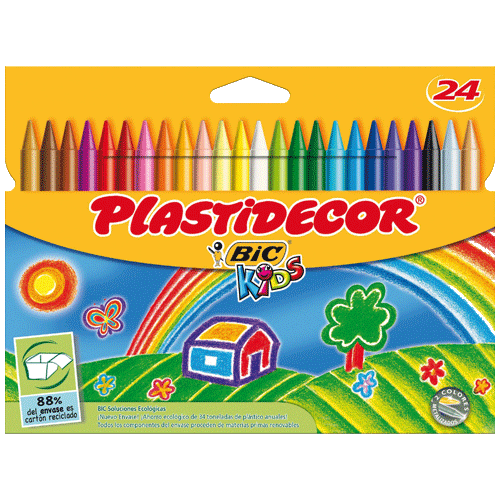 lapiz de cera plastidecor caja de 24