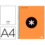 Liderpapel Antartik KD46 - Bloc espiral, tamaño A4, tapa forrada, 120 hojas de 100 gr, liso, sin margen, microperforado, 4 taladros, color naranja fluorescente