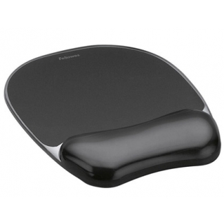 Fellowes 9112101 - Alfombrilla para ratón, con reposamuñecas de gel, color negro
