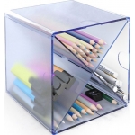 Archivo 2000 - Cubo organizador de armario, en aspa, color azul transparente