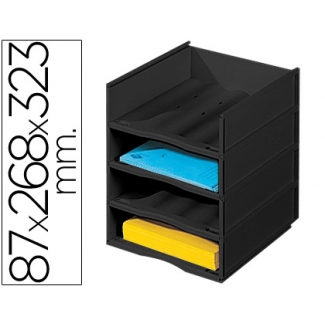 Archivador Fast-PaperFlow bloques sobreponibles 4 casillas modulables con encimera negra
