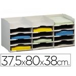 Archivador Fast-PaperFlow bloques sobreponibles color gris 15 casillas tamaño A4