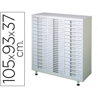 Archivador metálico con 30 bandejas medianas de polistireno 5,5 cm s y 30 bandejas pequeñas 2,5 cm s