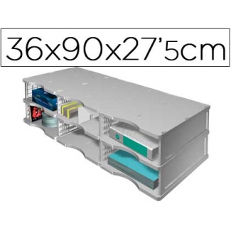 Archivador modular archivodoc trio jumbo con 6 casillas 360x900x275 mm