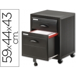Archivador movil fast-paperflo poliestireno 2 cajones modulo color negro cajones negro 58,7x43,7x43,5 cajon para carp.col