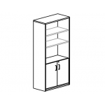 Armario Rocada con 3 estantes y dos puertas enteras serie store 156x90x45 acabado aa01 haya/haya