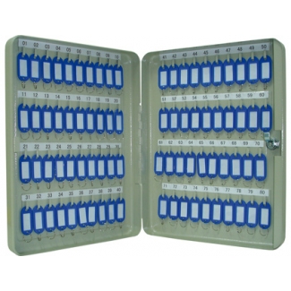 Q-Connect KF04274 - Armario metálico portallaves, 28 x 37 x 6 cm, para 80 llaves 