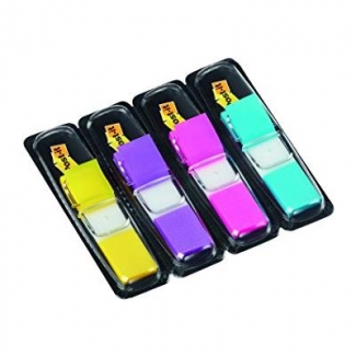 Post-it 683-4ab - Banderitas separadoras brillantes, pack de 4 con 35 hojas