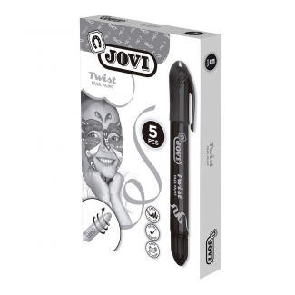 Jovi Twist 19115 - Pintura de cara, caja de 5 unidades, color negro