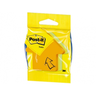 Post-it 2007A - Bloc de notas adhesivas, con forma de flecha, 76 x 76 mm, colores surtidos (naranja, amarillo y verde manzana), bloc de 225 hojas