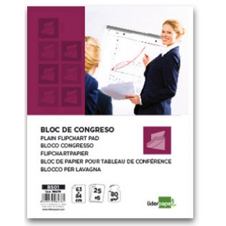 Liderpapel BS01 - Bloc congreso, 80 gramos, liso, 63 x 84 cm, 25 + 5 hojas