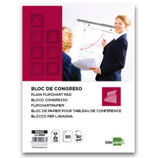 Liderpapel BS02 - Bloc congreso, 80 gramos, liso, 63 x 84 cm, 50 hojas