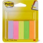 Post-it 670/5 - Banderitas separadoras adhesivas, 15 x 50 mm, pack de 5 colores surtidos