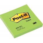 Post-it 654-N - Bloc de notas adhesivas recicladas, 76 x 76 mm, color verde neón, bloc de 100 hojas