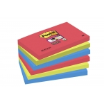 Bloc de 100 notas adhesivas quita y pon Post-it super sticky 76x127 mm pack con 6 blocs colores rojo, verde y azul