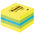Post-it 2051-L - Bloc de notas adhesivas minicubo, 51 x 51 mm, color limón (amarillo, verde y azul), bloc de 400 hojas