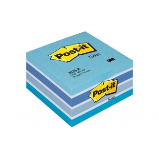 Post-it 2028-B - Bloc de notas adhesivas, 76 x 76 mm, color azul (diferentes tonos), bloc de 450 hojas