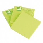 Q-Connect KF10515 - Bloc de notas adhesivas, 76 x 76 mm, color verde fluorescente, bloc de 80 hojas
