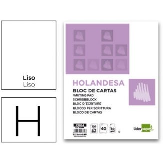 Liderpapel CR04 - Bloc de cartas, formato holandesa, liso, 40 hojas de 60 gramos