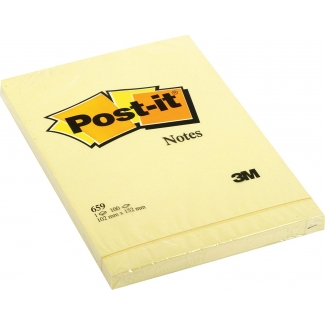 Post-it - Bloc de notas adhesivas, 102 x 152 mm, color amarillo, bloc de 100 hojas