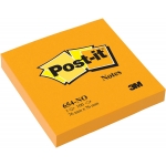 Post-it 654-N - Bloc de notas adhesivas recicladas, 76 x 76 mm, color naranja neón, bloc de 100 hojas