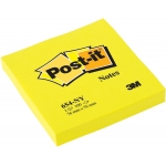 Post-it 654-N - Bloc de notas adhesivas recicladas, 76 x 76 mm, color amarillo neón, bloc de 100 hojas