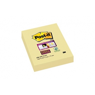 Post-it Super Sticky 656-12SSCY-EU - Bloc de notas adhesivas, 51 x 78 mm, color amarillo, bloc de 90 hojas