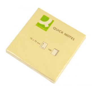 Q-Connect KF10502 - Bloc de notas adhesivas, 76 x 76 mm, color amarillo, bloc de 100 hojas