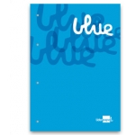 Liderpapel BR09 - Recambio para carpeta de anillas, tamaño A4, 100 hojas de 100 gr, 4 taladros, cuadrícula de 5 mm, con banda de color azul