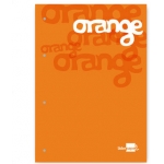 Liderpapel BR08 - Recambio para carpeta de anillas, tamaño A4, 100 hojas de 100 gr, 4 taladros, cuadrícula de 5 mm, con banda de color naranja