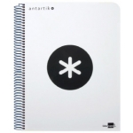 Liderpapel Antartik KE59 - Bloc espiral, tamaño A5, tapa dura, 80 hojas de 100 gr, rayado horizontal, con margen, color blanco