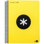 Liderpapel Antartik KE57 - Bloc espiral, tamaño A5, tapa dura, 80 hojas de 100 gr, rayado horizontal, con margen, color amarillo fluorescente