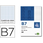 Liderpapel BN07 - Bloc de notas, B7, cuadrícula de 4 mm, perforado, 80 hojas de 60 gramos
