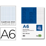 Liderpapel BN05 - Bloc de notas, A6, cuadrícula de 4 mm, perforado, 80 hojas de 60 gramos