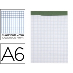 Liderpapel BN17 - Bloc de notas, A6, cuadrícula de 4 mm, perforado, sin tapa, 80 hojas de 60 gramos