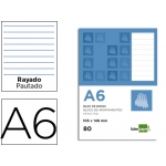 Liderpapel BN12 - Bloc de notas, A6, rayado horizontal, perforado, 80 hojas de 60 gramos