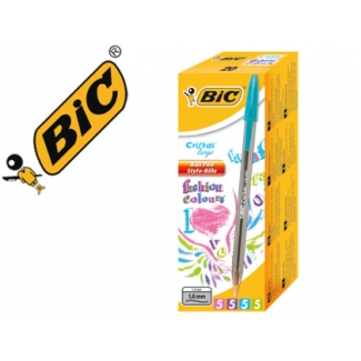 Bic Cristal Fun 895793 - Bolígrafo de tinta de aceite, punta redonda de 1,6 mm, caja de 20 unidades, colores surtidos