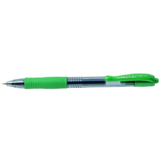 Pilot G-2 - Bolígrafo de tinta de gel, punta redonda de 0,7 mm, retráctil, sujeción de caucho, color verde