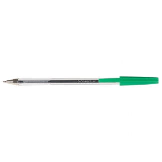 Q-Connect KF01043 - Bolígrafo de tinta de aceite, punta redonda de 1 mm, color verde