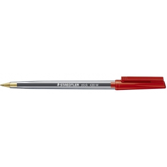 Staedtler Stick 430M2CP5 - Bolígrafo de tinta de aceite, punta redonda de 0,7 mm, color rojo
