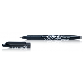 Pilot Frixion Ball - Bolígrafo de tinta de gel borrable, punta redonda de 0,7 mm, con grip, color negro