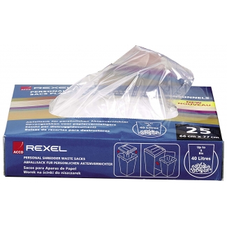 Bolsa de residuos Rexel para destructora as100 100 unidades capacidad 87,5 litros