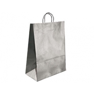 Q-Connect KF18690 - Bolsa de papel kraft, 240 x 100 x 310 mm, color plata