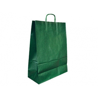 Q-Connect KF18682 - Bolsa de papel kraft, 270 x 120 x 360 mm, color verde