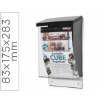 Buzon archivo para correspondencia color cristal transparente con tapa negra 83x175x283 mm