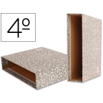 Liderpapel CZ07 - Caja para archivador, tamaño cuarto, lomo ancho, color gris jaspeado