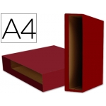 Liderpapel CZ12 - Caja para archivador, tamaño A4, lomo ancho, color rojo