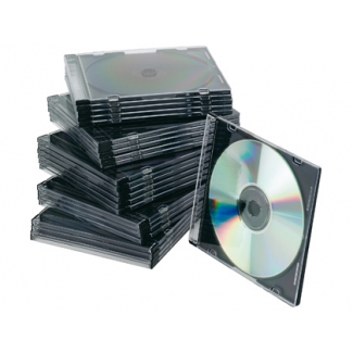 Q-Connect KF02210 - Caja slim para CD/DVD, pack de 25 unidades